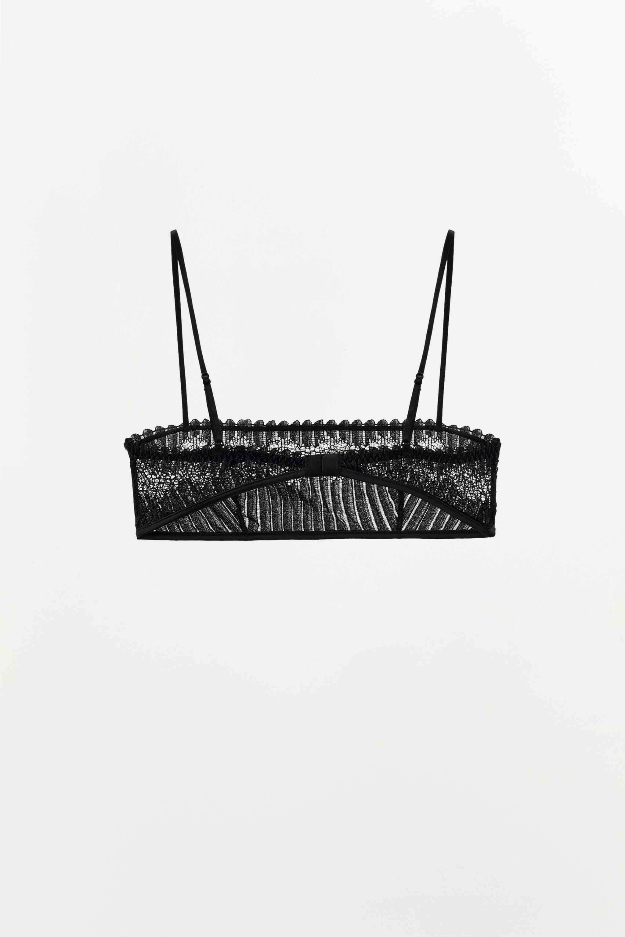 PLEATED BANDEAU LACE BRA Product Image