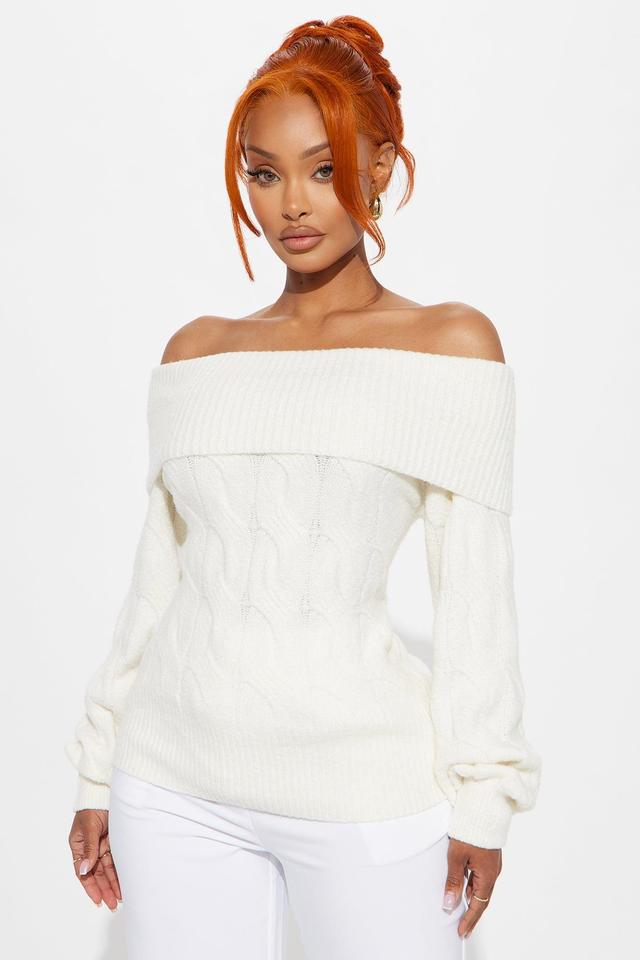 Mila Off Shoulder Sweater - Ivory Product Image