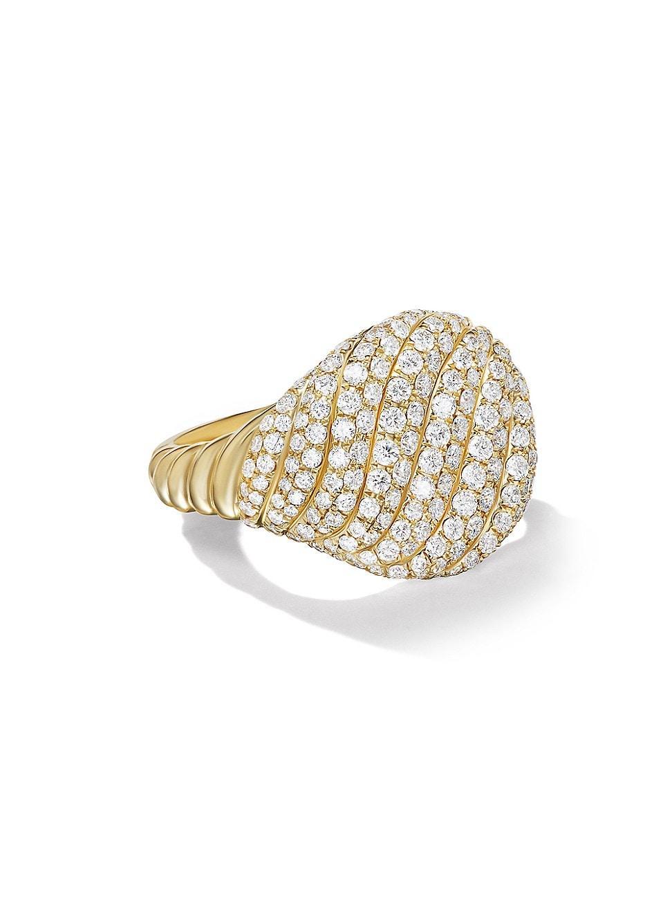 Womens Sculpted Cable Pinky Ring In 18K Yellow Gold Product Image