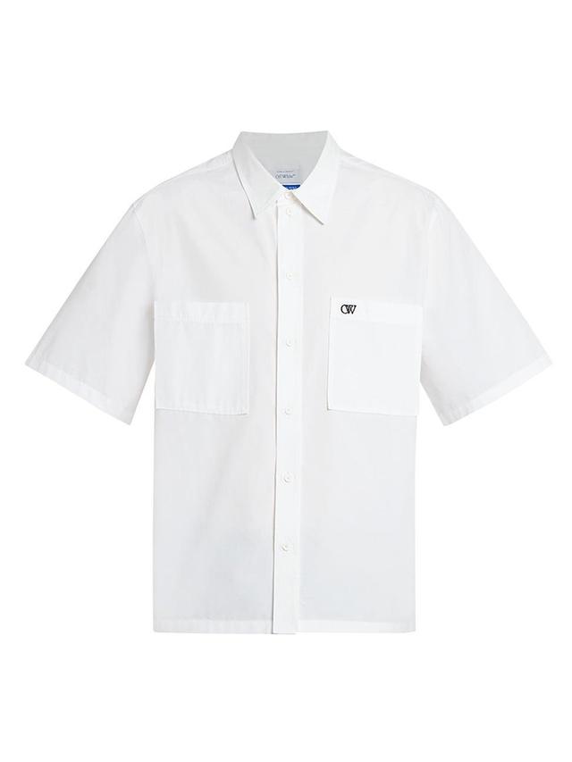 Mens Logo-Embroidered Button-Front Shirt Product Image