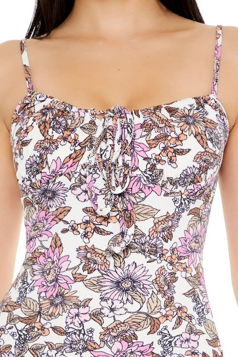 Floral Print Tie-Front Mini Dress | Forever 21 Product Image