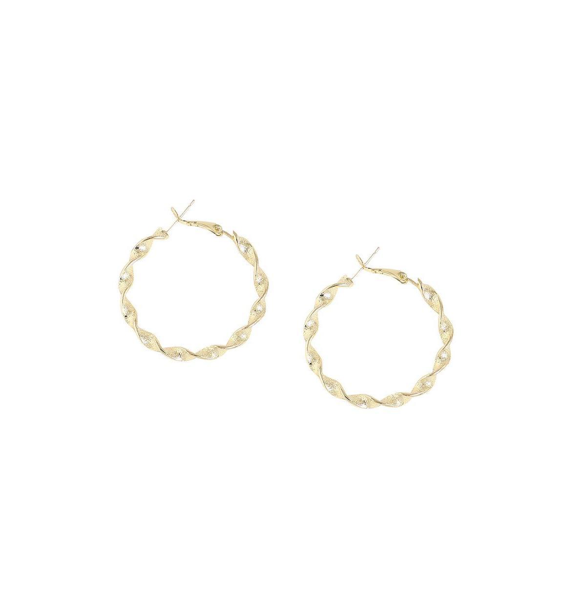 Sohi Womens Silver Twisted Hoop Earrings Product Image