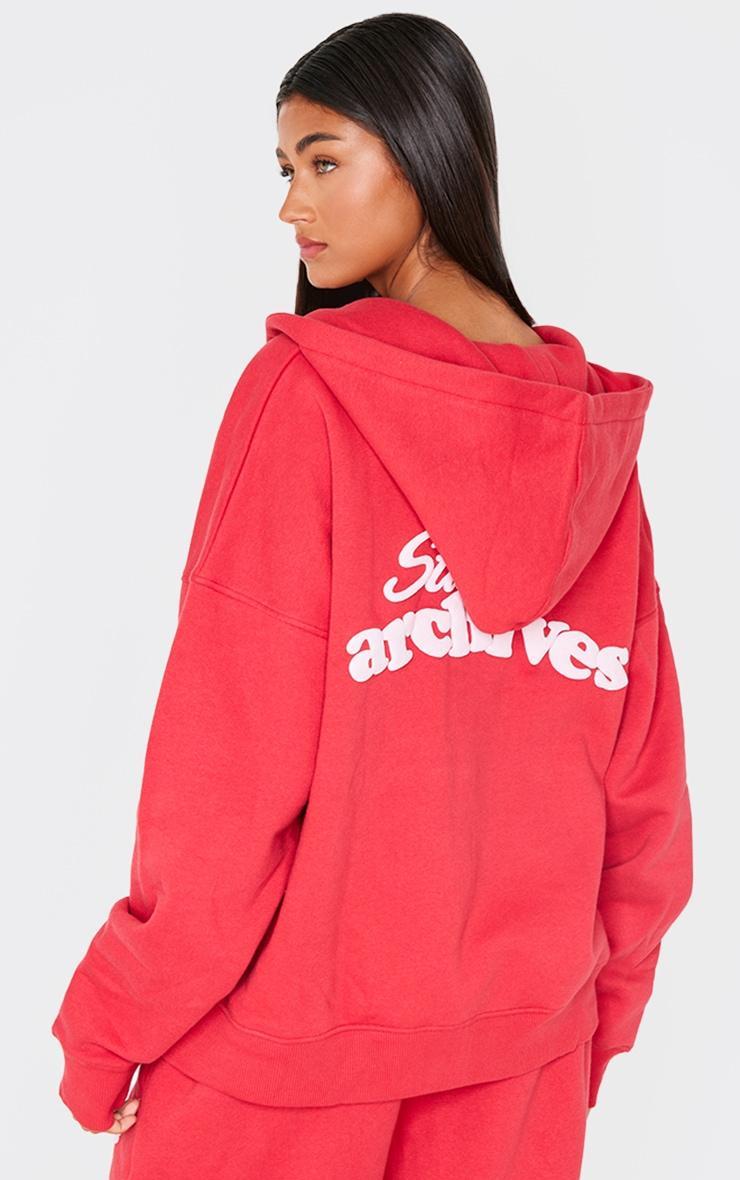 Bright Red Studio Archives Zip Up Hoodie Product Image