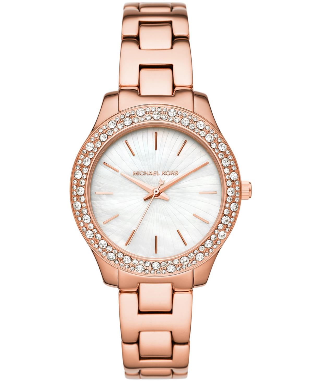 Michael Kors Liliane Three-Hand Rose Gold-Tone Watch Product Image