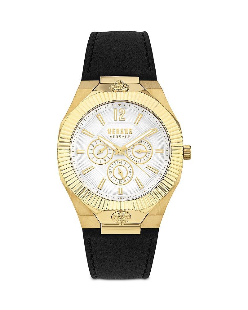 Versus Versace Mens Multifunction Quartz Echo Park Black Leather Strap 42mm Product Image