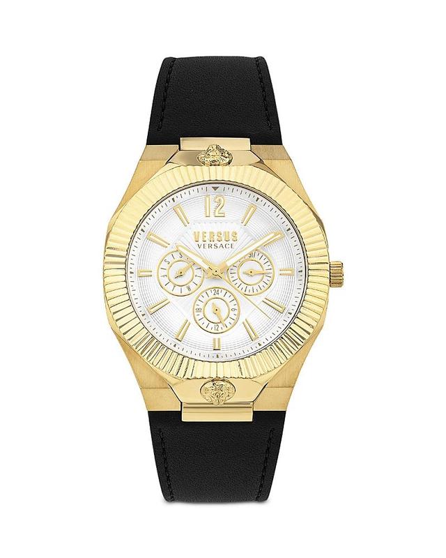 Versus By Versace Mens Echo Park Multifunction Black Leather Strap Watch Product Image