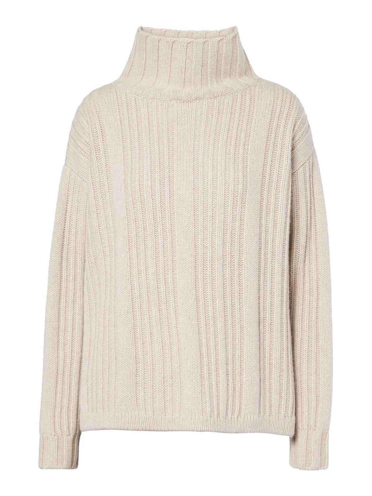 MAX MARA Vitalba Wool And Cashmere Polo-neck Jumper In Beige Product Image