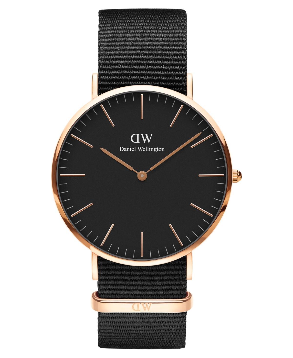 Daniel Wellington Mens Classic Cornwall Black Polyester Watch 40mm Product Image