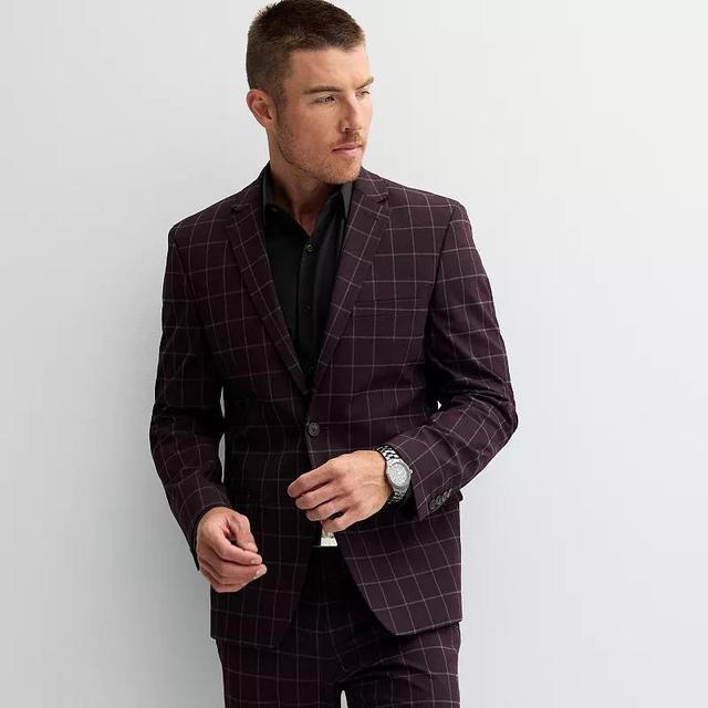 Mens Apt. 9 Premier Flex Performance Extra-Slim Washable Suit Jacket Red Plaid Product Image