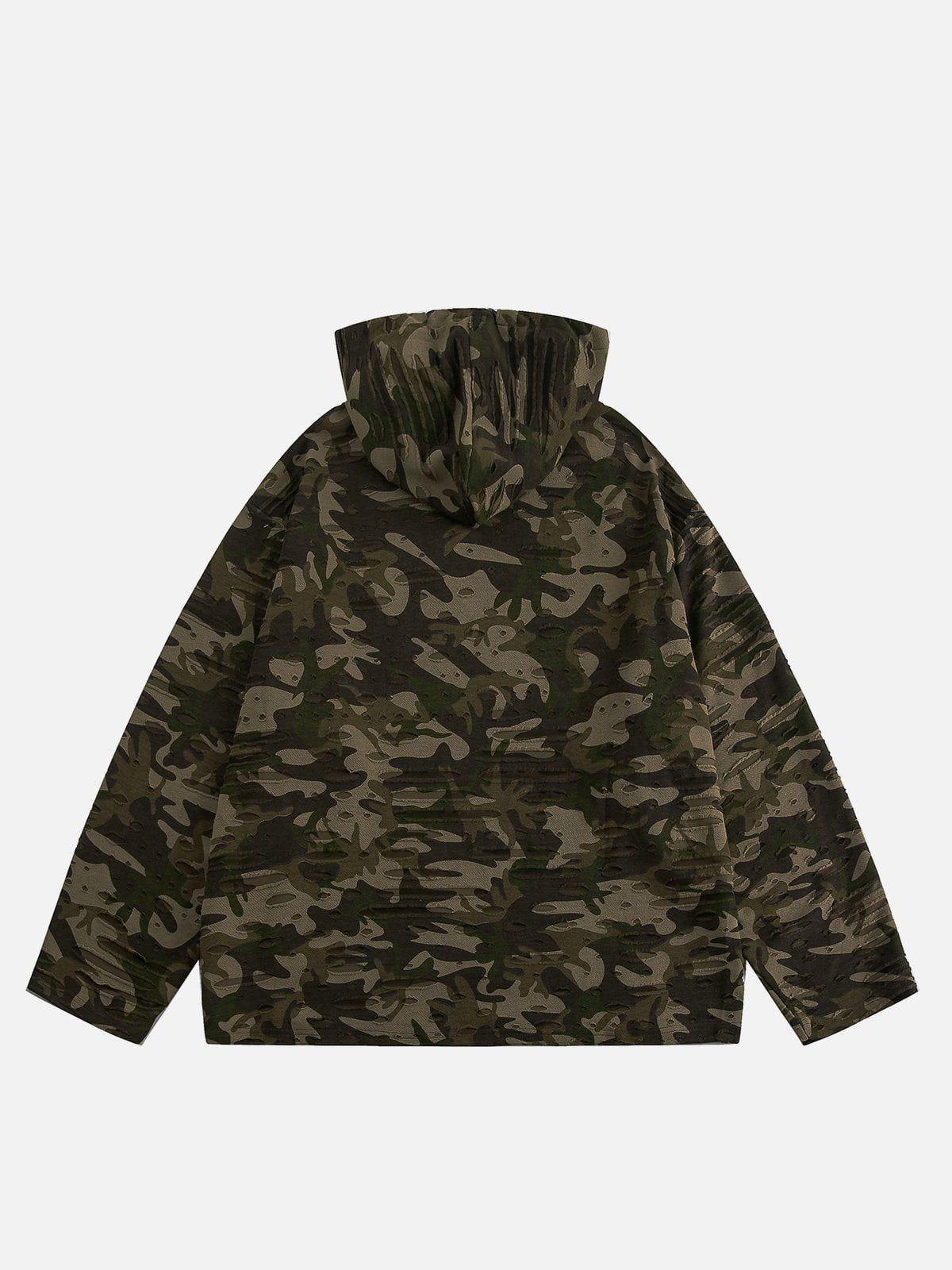 Aelfric Eden Distressed Camouflage Hoodie Product Image