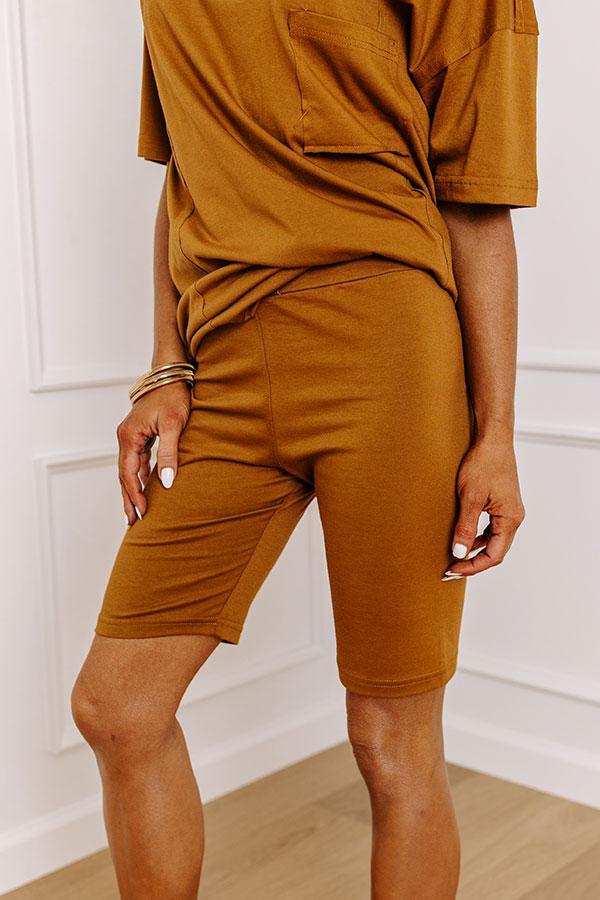 Stay Updated High Waist Biker Shorts In Copper Product Image