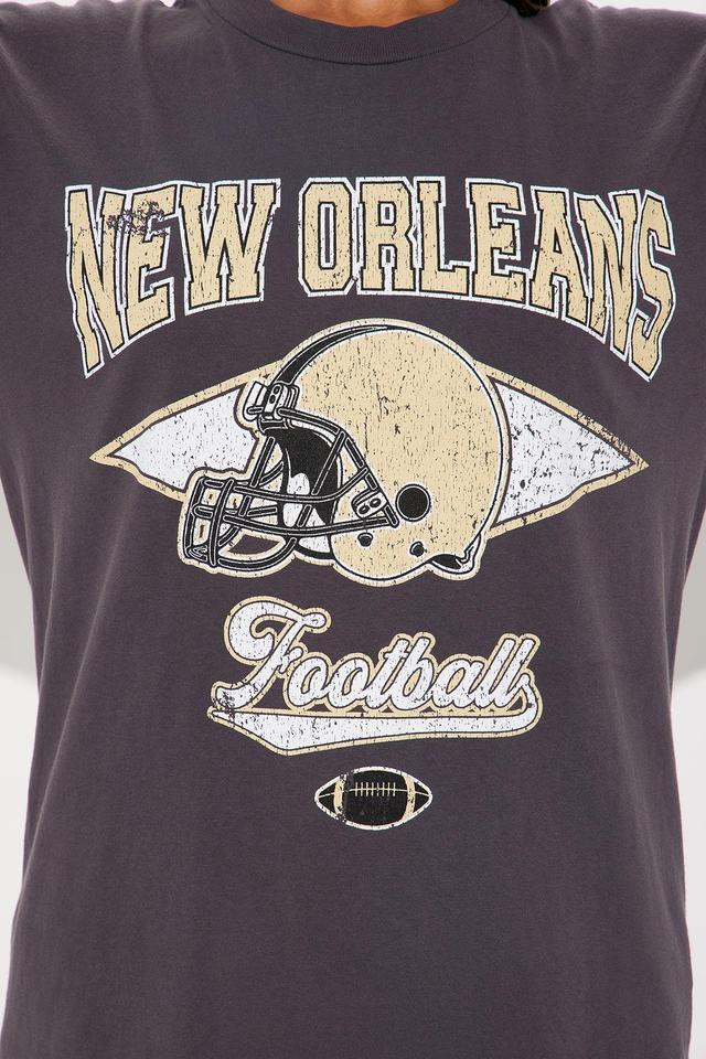 New Orleans Who Dat Washed Tee - Charcoal Product Image