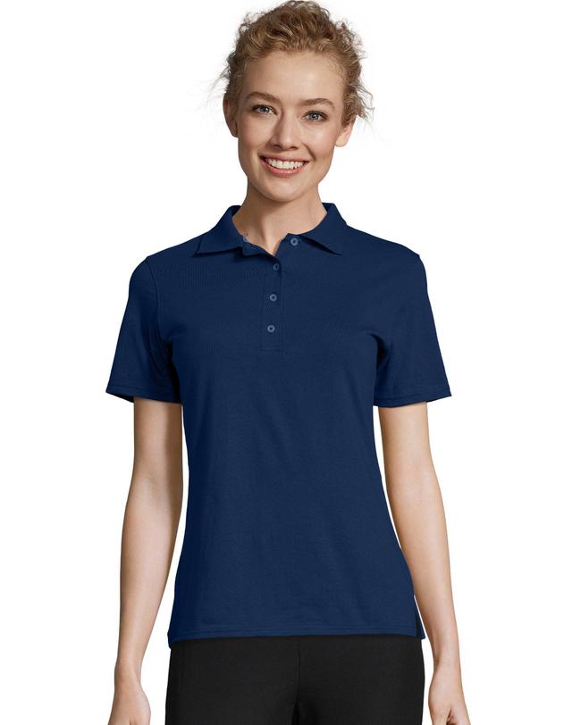 Hanes X-Temp Womens Performance Polo Shirt White XL Product Image