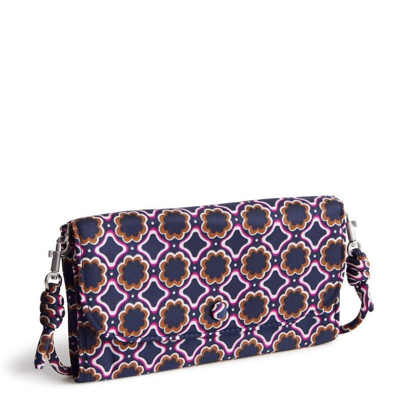 Vera Bradley Wildwood Wallet Crossbody Women in Lattice Florets Black Product Image