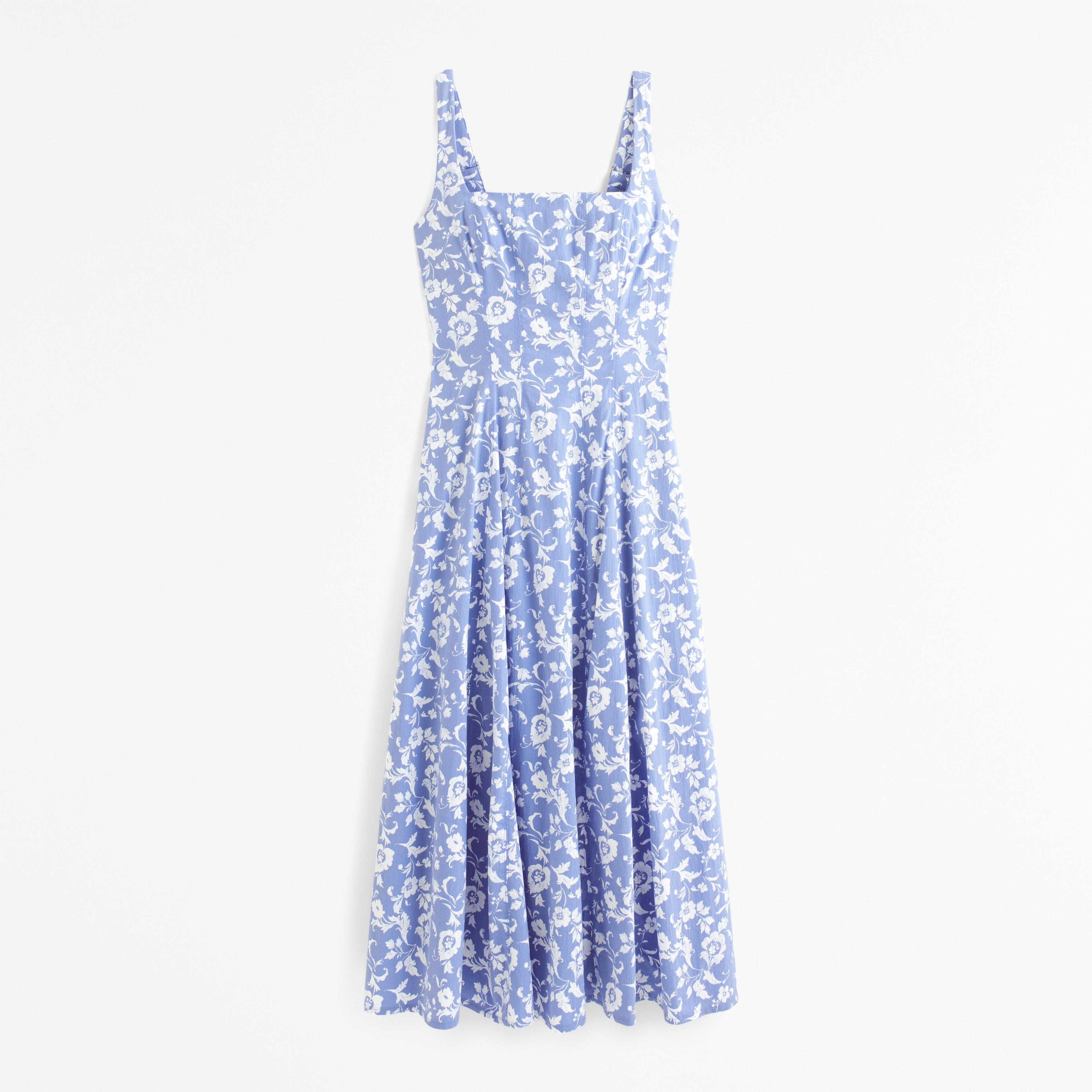 The A&F Mila Fit & Flare Stretch Midi Dress Product Image