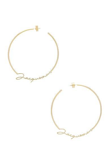 JACQUEMUS Les Creoles Jacquemus Earrings in Metallic Product Image