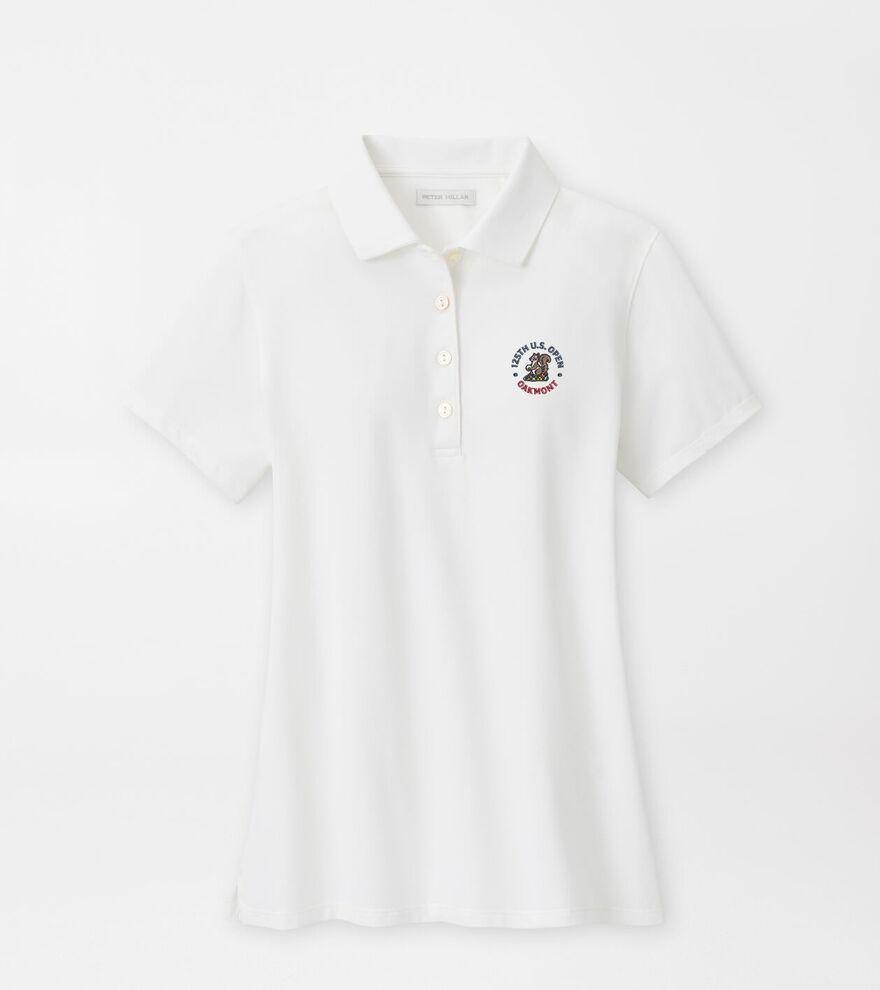 Peter Millar 125th U.S. Open Womens Albatross Short Sleeve Polo | Color: White | Size: XXL Product Image