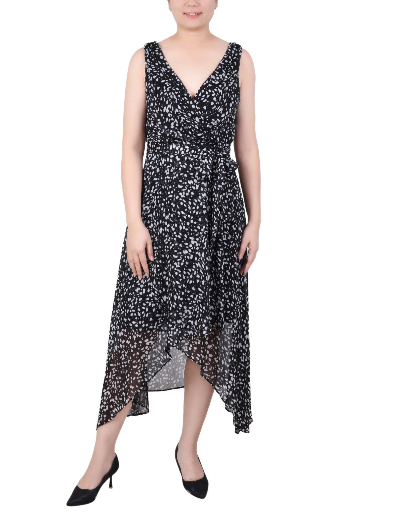 NY Collection Sleeveless Wrap Chiffon Dress - Petite Product Image