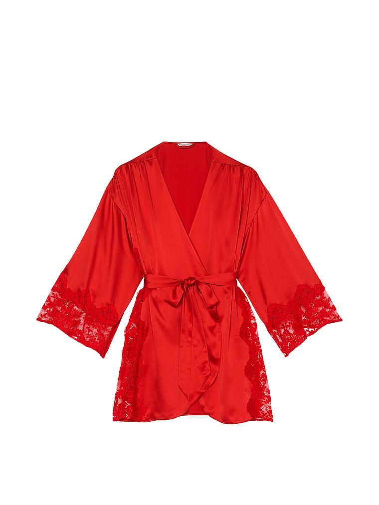 Victoria's Secret Dream Satin & Lace Trim Robe Product Image