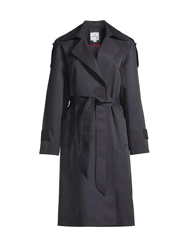 Womens Cotton-Blend Belted Trench Coat Product Image