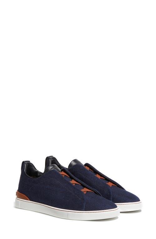 Mens Triple Stitch Denim Low-Top Sneakers Product Image