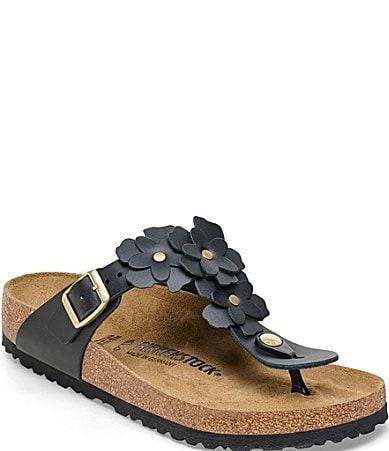 Birkenstock Womens Gizeh Flowers Leather Thong Sandals Product Image