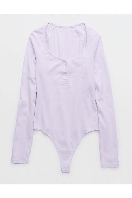 Aerie Long Sleeve Henley Bodysuit Women's Product Image