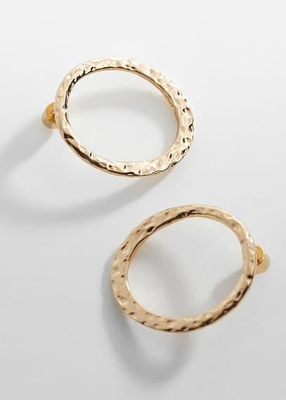 MANGO - Textured hoop earrings - One size - Women Product Image