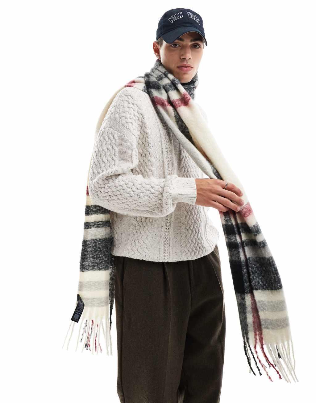 ASOS DESIGN checked blanket scarf Product Image