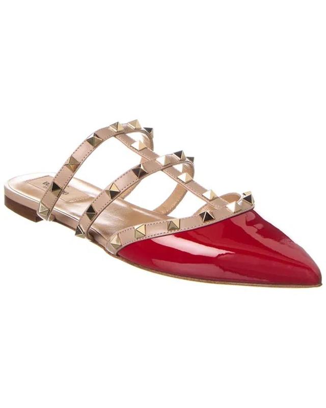 Valentino Rockstud Caged Patent Flat In Pink Product Image