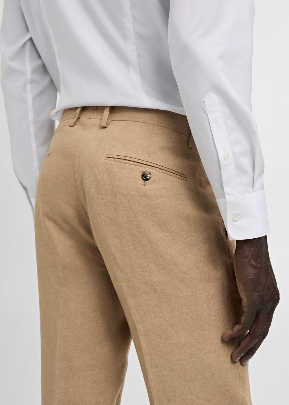 Mango Mens Linen Slim Fit Suit Pants Product Image