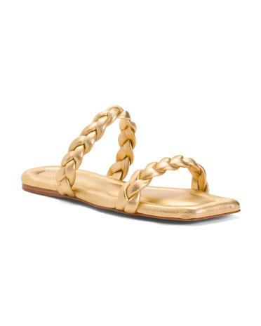 Leather Vivian Flat Two Band Sandals for Women Product Image