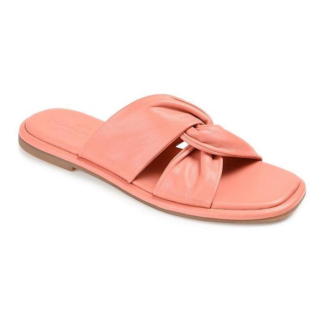 Journee Signature Kanndice Womens Leather Slide Sandals Product Image