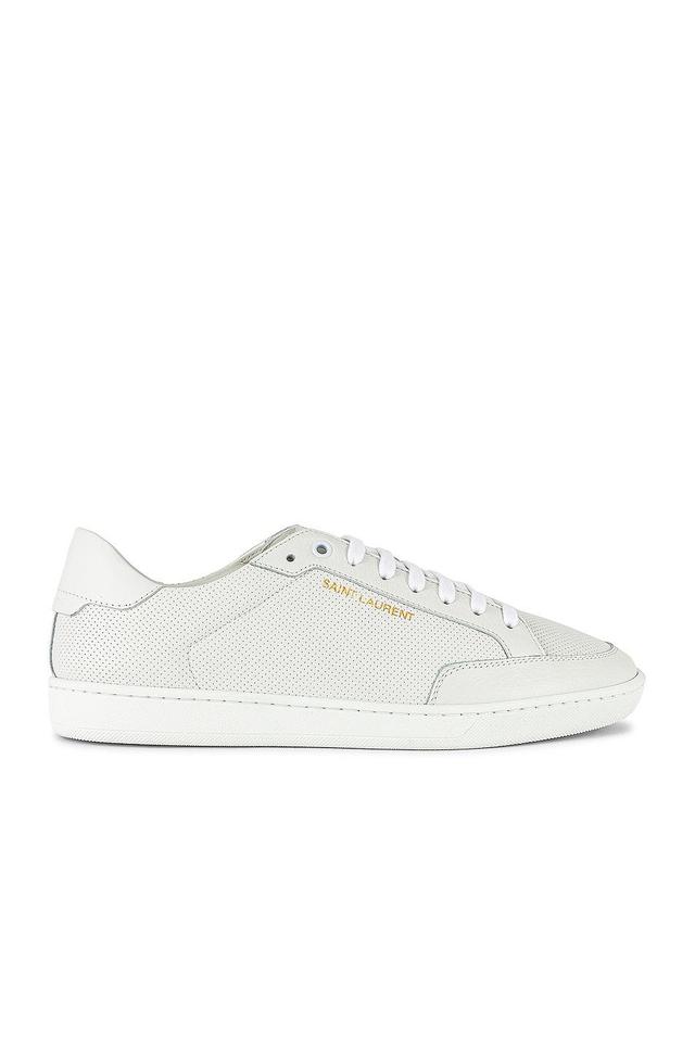 Saint Laurent SL /10 Low Top Sneaker in Optic White & Optic White - Black. Size 42 (also in 40, 41, 43, 44, 45). Product Image