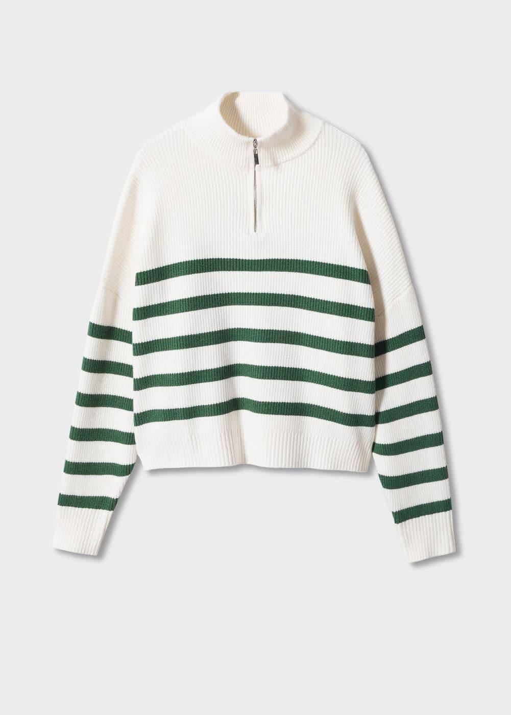 MANGO - Striped sweater with zipper - XXL - Women Product Image