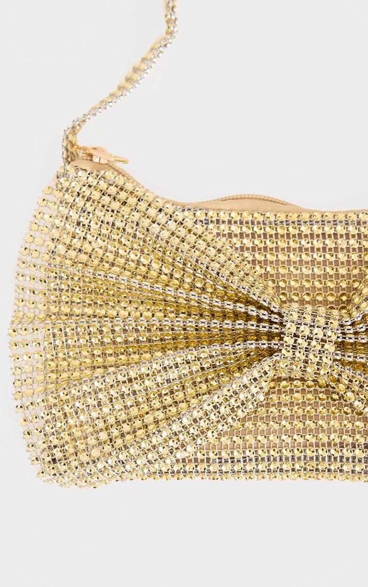 Gold Diamante Bow Shoulder Bag Product Image