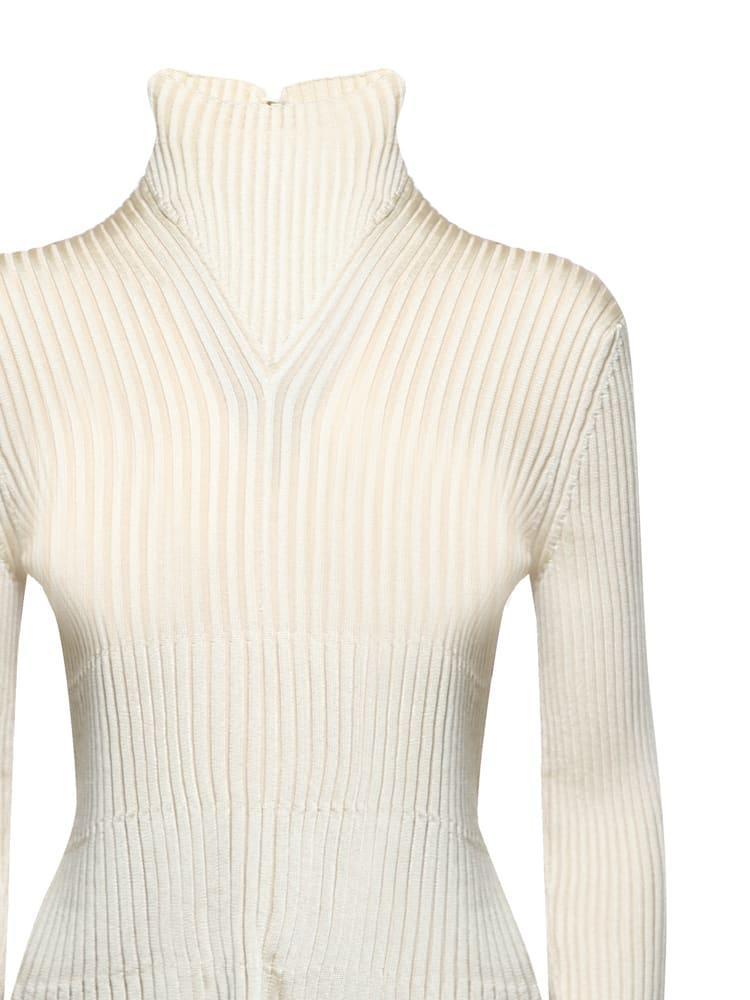 Silk And Viscose Knit Sweater In Camomile Product Image