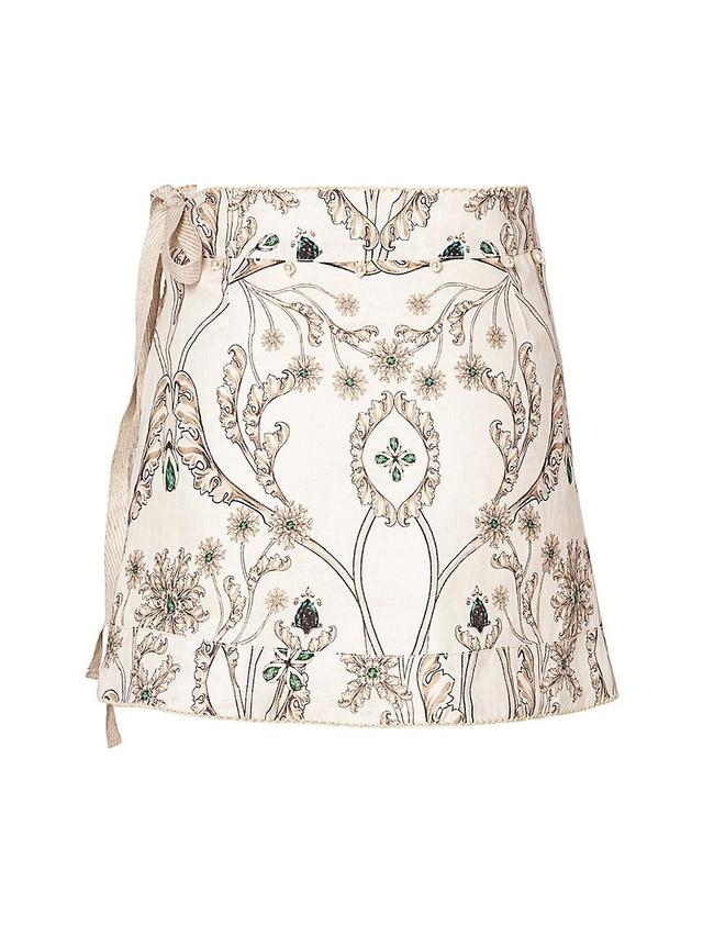 Womens Alma Luna Printed Linen Miniskirt Product Image