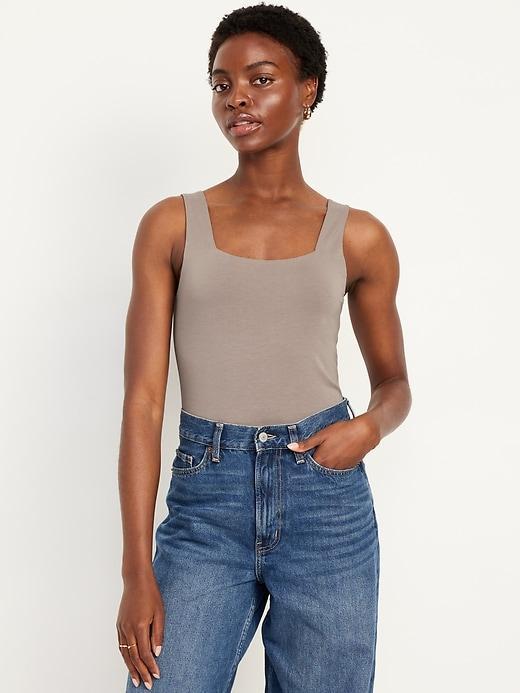 Square-Neck Tank Top Bodysuit Product Image