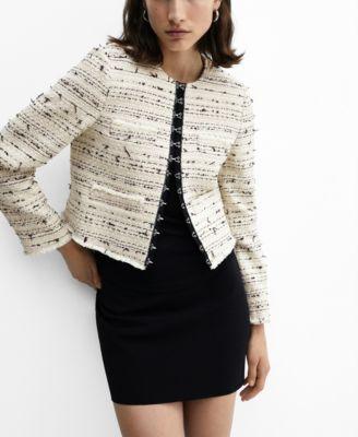 Mango Womens Trim Tweed Jacket Product Image