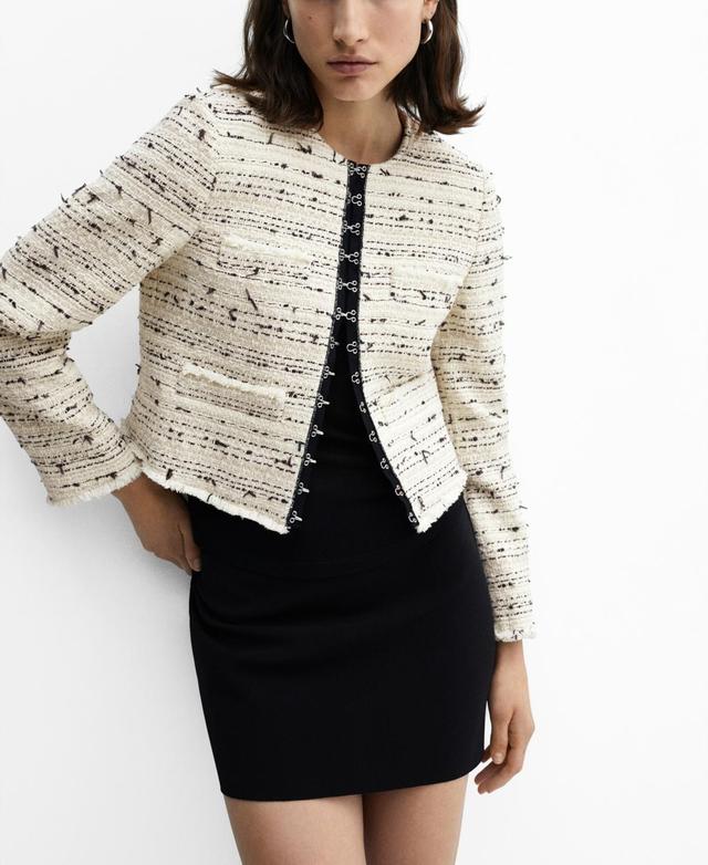 Mango Womens Trim Tweed Jacket Product Image