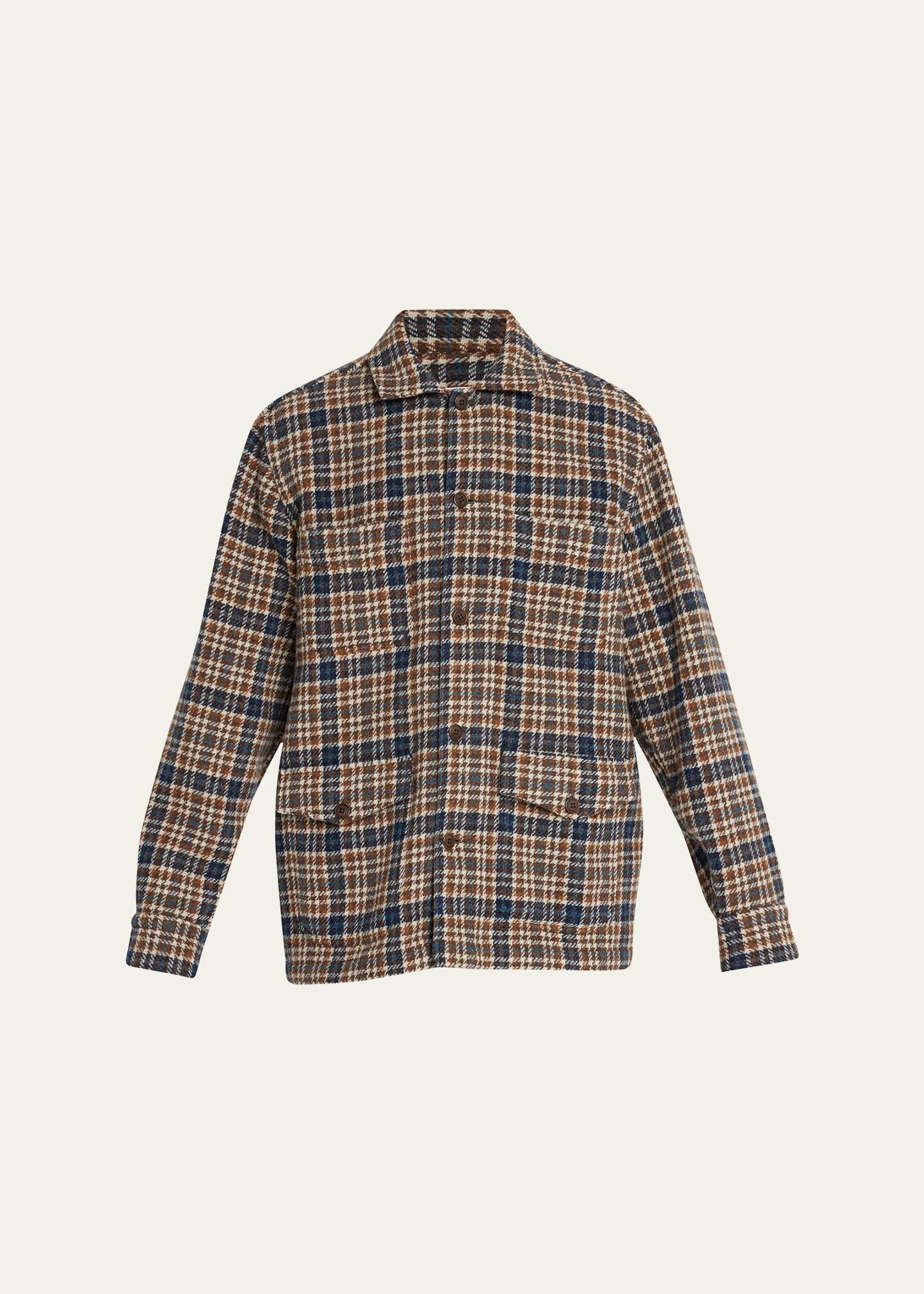 Mens Wool Plaid Shirt Jacket Product Image