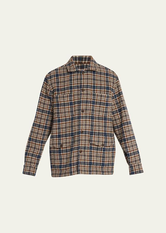 Mens Wool Plaid Shirt Jacket Product Image