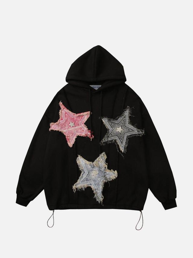 Aelfric Eden Star Applique Embroidery Hoodie Product Image