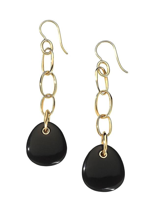 Womens Rock Candy 18K Yellow Gold & Onyx Chain Drop Earrings Product Image