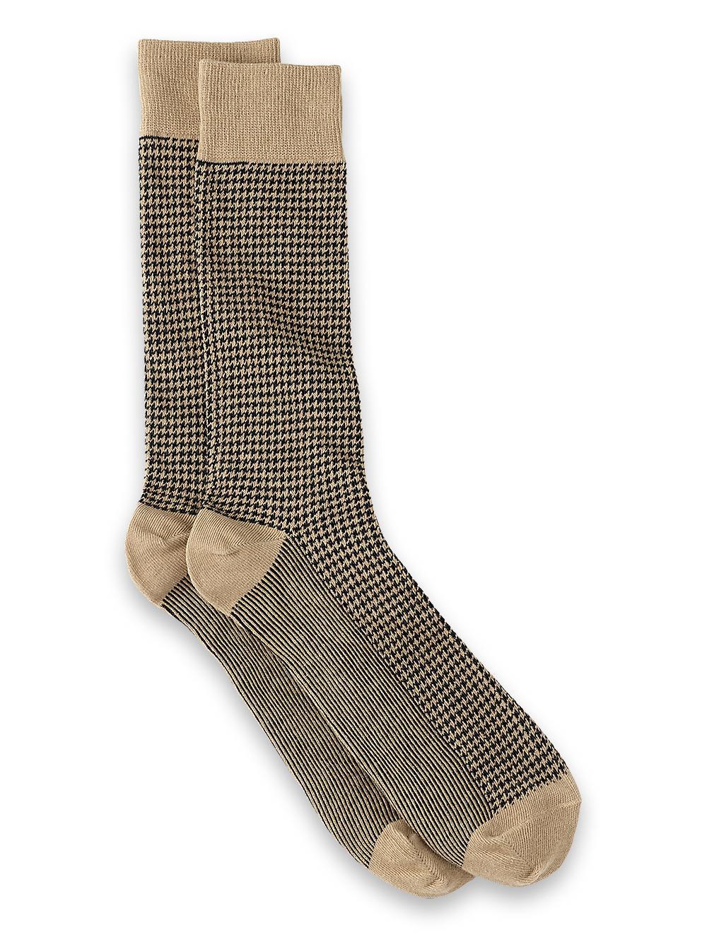 Houndstooth Cotton Blend Sock Product Image