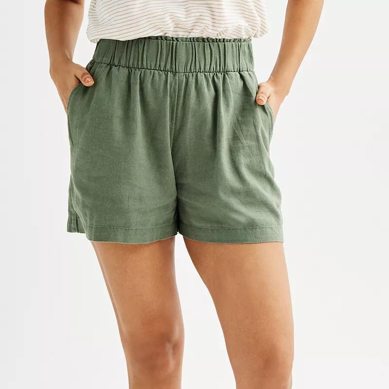 Womens Sonoma Goods For Life Femme Linen-Blend Shorts Product Image