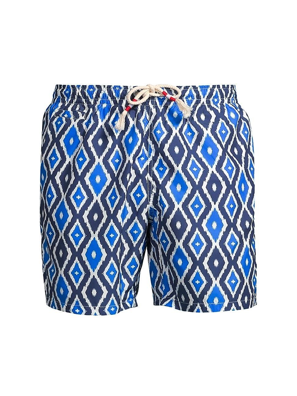 Mens Geometric-Print Swim Shorts Product Image