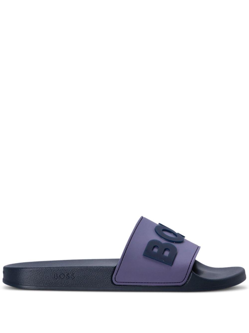 Logo-embossed Slides In Blue Product Image