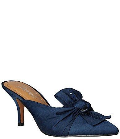 J. Renee Mianna Satin Wrap Bow Detail Jewel Embellished Dress Mules Product Image